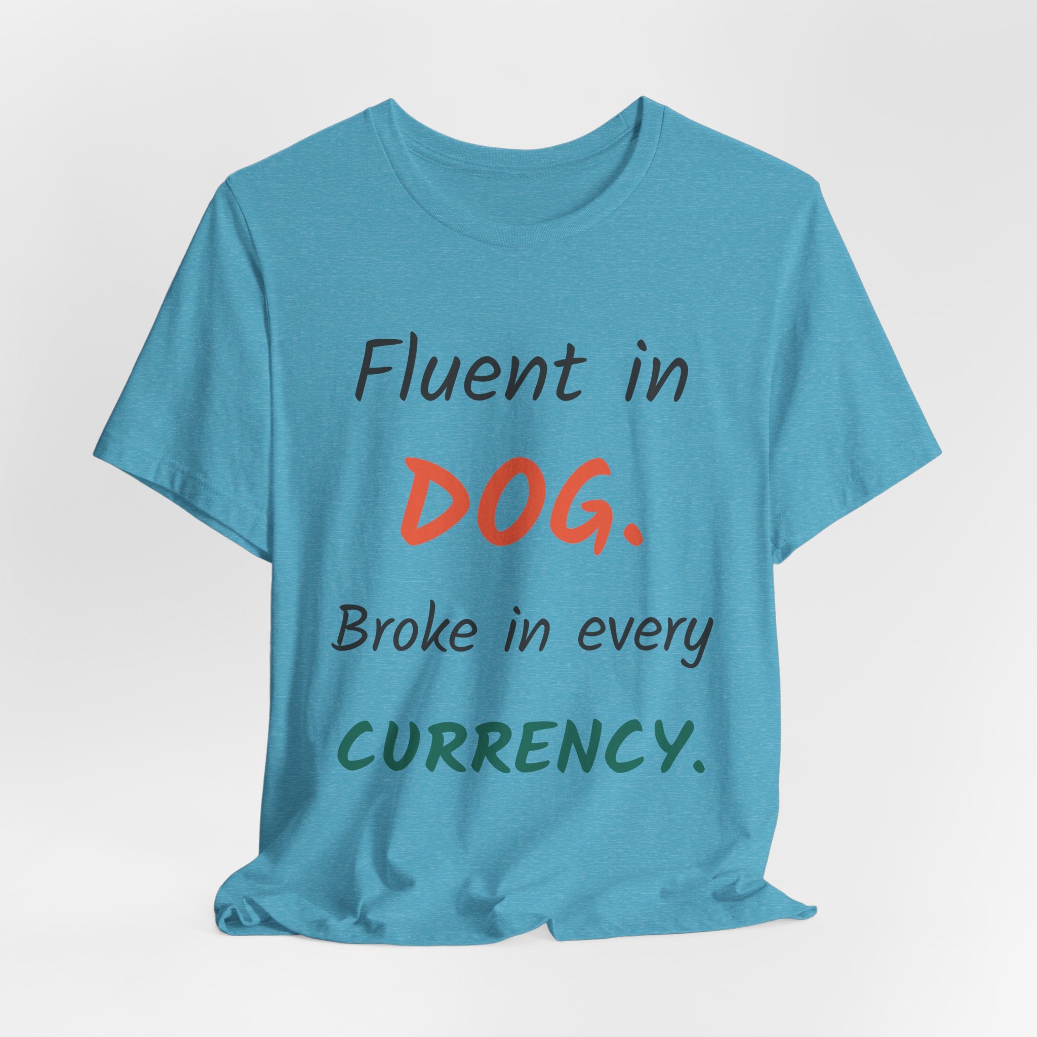 Fluent in Dog. Broke in Every Currency. — Funny Pet Professional T-Shirt